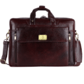 Pure genuine leather designer 16 inch business purpose briefcase laptop messenger office bag -Brown