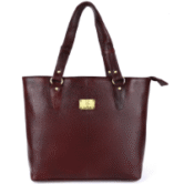 Pure natural leather top handle specious tote shoulder handbag shopper bag for women for college office daily use large size - Brown